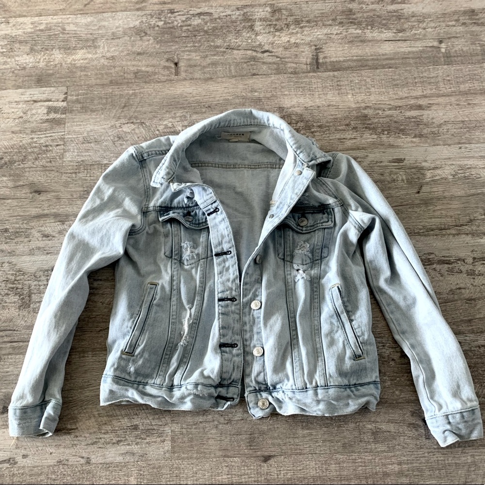 Distressed Jean jacket worn once